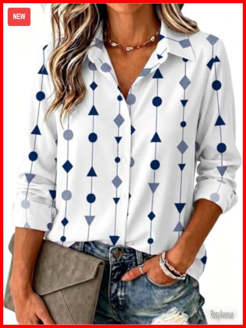 Zeagoo Women's Button Down Shirt Long Sleeve V Neck Blouse